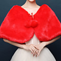 Sleeveless Capes Sweater Wedding / Party / Evening Shawl Wrap With Pom-pom