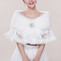 Sleeveless Coats / Jackets / Shawls Faux Fur / Tulle Wedding / Party / Evening Shawl Wrap / Women