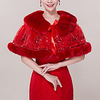 Sleeveless Coats / Jackets / Shawls Faux Fur Wedding / Party / Evening Shawl Wrap / Women