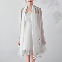 Sleeveless Flower Style / Bridal Chiffon / Orlon Wedding / Party / Evening Shawl Wrap / Women