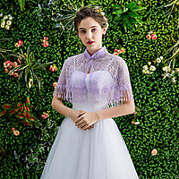 Sleeveless Flower Style / Bridal POLY / Lace Wedding / Party / Evening Shawl Wrap / Women