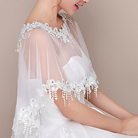 Sleeveless Shawls / Bridal Chinlon Wedding / Party / Evening Shawl Wrap / Women