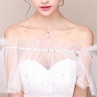 Sleeveless Shawls / Bridal Chinlon Wedding / Party / Evening Shawl Wrap / Women