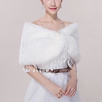 Sleeveless Shawls / Bridal Faux Fur / Plush Wedding / Special Occasion Shawl Wrap / Women