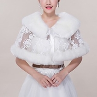 Sleeveless Shawls / Bridal Faux Fur / Tulle Wedding / Party / Evening Shawl Wrap / Women