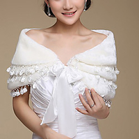 Sleeveless Shawls / Bridal Faux Fur Wedding / Party / Evening Shawl Wrap / Women