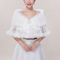 Sleeveless Shawls / Bridal Faux Fur Wedding / Party / Evening Shawl Wrap / Women