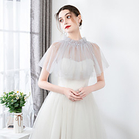 Sleeveless Shawls / Bridal Tulle Wedding / Party / Evening Shawl Wrap / Women