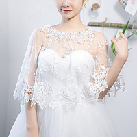Sleeveless Shawls / Bridal Tulle Wedding / Party / Evening Shawl Wrap / Women