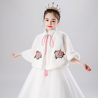 Sleeveless Shawls / Cute Faux Fur Party / Evening / Birthday Shawl Wrap / Kids