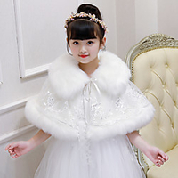 Sleeveless Shawls / Cute Faux Fur Party / Party / Evening Shawl Wrap / Kids
