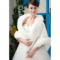 Sleeveless Shawls Faux Fur Wedding / Party Evening Wedding Wraps / Fur Wraps With