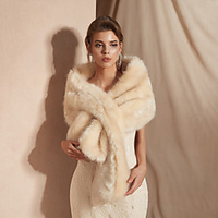 Sleeveless Shawls Faux Fur Wedding / Wedding Party / Party Evening Shawl Wrap / Women
