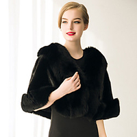 Sleeveless Winter Capelets Soild Color Faux Fur Wedding Party Evening Casual Women