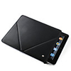 Slim Protective Leather Case Folded Triangle Stand Holder for iPad 2, iPad - Black