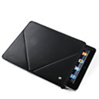 Slim Protective Leather Case Folded Triangle Stand Holder for iPad 2, iPad - Black