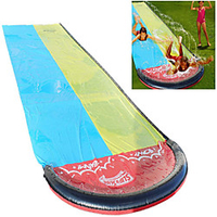 Slip and Slides for Kids,  4.8M Giant Splash Sprint Water Slide,  Double Lawn Waterslide for Backyard Garden Outdoor Summer Water Party Watersports with Build in Sprinkler miniinthebox