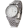 Sliver Dial Stainless Steel Unisex Quartz Wrist Watch - Large
