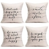 Slogan Double Side Cushion Cover 4PC/set Soft Decorative Square Throw Pillow Cover Cushion Case Pillowcase for Sofa Bedroom Superior Quality Machine Washable miniinthebox