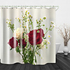 Small Chrysanthemum Red And White Rose Digital Printing Shower Curtain English Green Leaf Digital Printing Shower Curtain Shower Curtains amp; Hooks Modern Polyester New Design