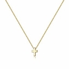 small cross necklace for women girls tiny 14k gold filled 16 inch