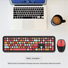 Small Fresh Macaron Color Wireless Keyboard and Mouse Set Girls Lovely Chocolate Silent Infinite Color Keyboard miniinthebox