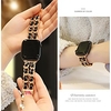 Small sweet wind chain strap for Apple Watch 5 4 40mm 44mm Watchbands Stainless Steel Chain With Leather Bracelet Strap band for iwatch Series 3 2 38mm 42mm