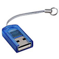 Smallest MicroSD TransFlash USB Card Reader with Cover (Blue)