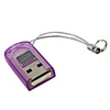 Smallest MicroSD TransFlash USB Card Reader with Cover (Purple)