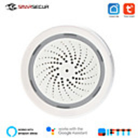 SMARSECUR Smart Home Wireless WiFi Siren Alarm Sensor USB Power Via tuya smart life with temperature and humidity sensor