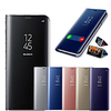 Smart Mirror Flip Phone Case For Samsung Galaxy S22 S21 S20 Plus Ultra S10 Lite E Plus Note 20 Ultra A72 A52 A32 A71 A51 Shockproof Mirror Flip Full Body Cases Solid Colored PU Leather miniinthebox