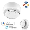Smart smoke detector WiFi app remote control compatible with fire alarm sensor wireless security automation Google Alexa Tuya