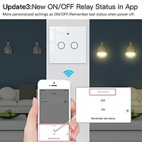 Smart Switch Wrs-eu1-wh/WiFi Tuya Smart Switch 1 Gang Touch Switch For Daily / Living Room / Bedroom APP Control / Timing Function / Smart WIFI 90-250 V miniinthebox