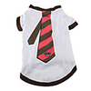 Smart Tie Style Cotton T-shirt for Dogs (White,  Multiple Sizes Available)