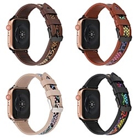 Smart Watch Band for Apple iWatch 1 pcs Modern Buckle Printed Bracelet Genuine Leather Replacement Wrist Strap for Apple Watch Series 7 / SE / 6/5/4/3/2/1 miniinthebox
