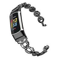 Smart Watch Band for Fitbit 1 pcs Business Band Diamond Stainless Steel Replacement Wrist Strap for Fitbit Charge 5 miniinthebox