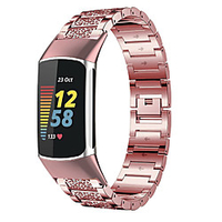 Smart Watch Band for Fitbit 1 pcs Business Band Diamond Stainless Steel Replacement Wrist Strap for Fitbit Charge 5 miniinthebox