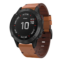 Smartwatch Band for Garmin Fenix 6 / 6 Pro / Fenix5 / 5 plus High-end Leather Loop Genuine Leather Band QuickFit Wrist Strap 22mm