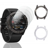 Smartwatch Screen Protector Compatible with Garmin Fenix 6 Screen Protector Glass Tempered 4Pcs and Case Cover 2Pcs Scratch Resistant Protective Accessories Set BumperGlass Film miniinthebox