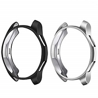Smartwatch Screen Protector Compatible with Samsung Galaxy Watch 42mm Bumper Case 2-Pack Overall Protective Case TPU Flexible Protective Case for Samsung galaxy watch 42mm Black Silver miniinthebox