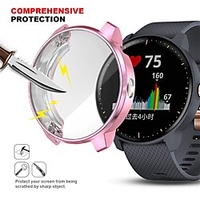 Smartwatch Screen Protector with Case for Garmin Vivoactive 3 Music Screen Protector Case Soft TPU Plated Rugged Cover All-Around Protector Screen Cover Bumper Shell For Garmin Vivoactive 3 Music SmartWatchPink miniinthebox
