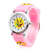Smiling Face Silicone Analog Quartz Waterproof Wrist Watch (Pink)