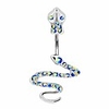 snake belly button ring blue cz crystal surgical stainless steel navel rings 14g belly piercing body jewelry