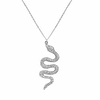snake necklace for women serpent pendant necklace gothic necklace vintage animal jewelry (silver)