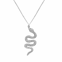 snake necklace for women serpent pendant necklace gothic necklace vintage animal jewelry (silver)