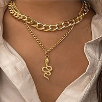Snake Pendant Necklace Retro Snake Statement Punk European Trendy Alloy Silver 30-60 cm Necklace Jewelry For miniinthebox