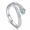 snake ring sterling silver cute dainty cz simple thumb rings for women christmas gifts (snake)