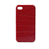 Snakeskin Printing Back Case for iPhone 4 - Red