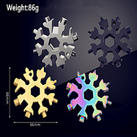 Snowflake Shape Multifunctional Tool, Multipurpose Stainless Steel Wrench Tool Combination Keychain Portable High Carbon Steel Screwdriver miniinthebox