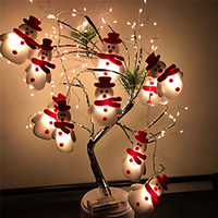 Snowman LED String Lights 1.65M 10LEDs Christmas Tree Decoration Light Battery Operated Fairy Light Christmas Gift New Year Garden Wedding Holiday Decoration